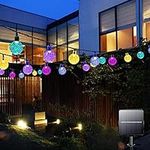 Garlocht Solar Fairy Lights Outdoor, 100LED 12M/39Ft String Garden Lights 8 Modes,Waterproof Crystal Ball Lights, Decorative Lighting for Home, Yard,Patio, Christmas (Multi-Coloured)