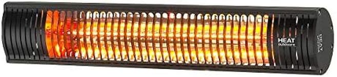 Heat Outdoors Shadow Ultra Low Glare Infrared Patio Heater - 1.5 kW Mounted Fixed Outdoor Heating Unit - IPx5 Waterproof Ceiling and Wall Mountable Parabolic Reflector and Safety Guard