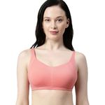 Enamor A058 Cotton Eco-Antimicrobial Comfort Minimizer Bra for Women- Padded Non Wired Full Coverage(A058-Peach Blossom-40C)