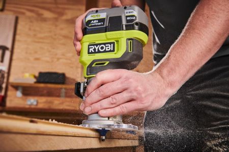 RYOBI 18V Cordless Router – Compact Handheld Woodworking Tool