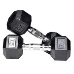 FITRXX Rubber Coated Hexa Dumbbell Set For Men&Women Professional Exercise Hex Dumbbells For Full Body Workout,Upper&Lower Body Strength Training,Home Gym Exercise.(7.5 Kg Pair)Multi-coloured