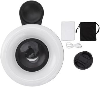Lente Macro 15X con Mini Anillo de Luz con Clip, para Cámara de Teléfono, Lente de Luz de Relleno de Anillo de Teléfono de 2800 a 6500K, para TIK Tok, Vlog, Fotografía (Negro)