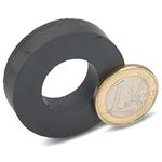 20 x Ferrite Ring Magnet, Heavy Duty Round Ceramic Magnets Ø 40.0 mm x 20.0 mm x 10.0 mm Y35 - holds 2 kg - 20 pieces - Magnetic Ring, Ferrite Rings