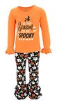 Unique Baby Girls 2 Piece Halloween Outfits Legging Sets Matching Top and Pants, Spooky Season, 10 Years