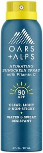 Oars + Alps Hydrating SPF 50 Sunscreen Spray, Infused with Vitamin C and Antioxidants, Water and Sweat Resistant, 6 Oz, 1 Pack