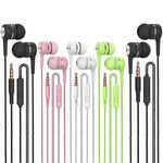 Glracd Earbuds Wired with Microphone, 5 Pack Wired Headphones with Powerful Heavy Bass, High Definition, Earphones Wired 3.5mm Jack (A5)