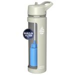 Clearly Filtered Water Bottle | Removes 200+ Contaminants, Double-Wall Insulated Stainless Steel, BPA/BPS Free, Phthalate Free, Filters Flouride Lead Chlorine (20oz, Sage Gray)