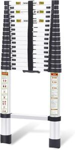 RIKADE Telescoping Ladder 20.3 ft & Attic Ladder, Heavy Duty Aluminum with Non-Slip Feet, 330 lb Capacity for RV, Attic, Loft & Multi-Surface Use