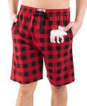 Lazy One Pajama Shorts for Men, Men's Pajama Bottoms, Sleepwear, Animal (Moose Plaid, Large)