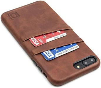 Dockem Exec Wallet Case for iPhone 8 Plus / 7 Plus - Slim Vintage Synthetic Leather Card Case with 2 Card/ID Holder Slots: Simple, Professional, Executive Snap On Cover [Brown]