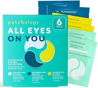 Patchology All Eyes On You Under Eye Mask - Retinol, Collagen & Green Tea Infused - Eye Gels for Dark Circles, Puffiness, & Wrinkles, Eye Patches for Night, Beauty Travel, Reduce Puffy Eyes (6 Pairs)