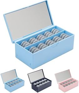 EYEPOCKET Daily Contact Lens Case - Travel Contact Case, Daily Lens Organizer, Flip Top Eye Contacts Carrier for Disposable Lenses & Dailies, Light Blue
