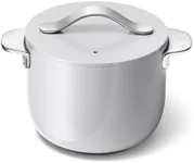 Caraway Petite Cooker - 2 Qt Ceramic Coated Pot - Free From Forever Chemicals - Perfect for Rice, Grains, or Sauces - Gray