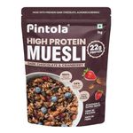 Pintola High Protein Muesli Dark Chocolate & Cranberry 1kg, 22g Protein, High Fibre, Trans Fat Free with Brown Sugar, Real Fruits, Muesli for Breakfast Food, Muselies Fruit Nuts and Seeds 1 kg