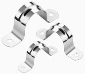 huruirui Pipe Clips 32MM 16PCS 304 Stainless Steel U Pipe Clamps Connecting Ring Hose Clamp Card Two Hole Tube Strap Tension Clips U-Tube Clamp Sturdy and Durable Pipe Clips