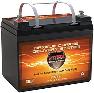 VMAXTANKS V35-857 12 Volt 35AH AGM Marine Deep Cycle Battery for 30 Pound Electric Trolling Motors (GROUP U1)