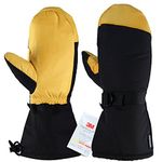 Winter Gloves 3M Thinsulate Insulated Ski Mittens Thermal Windproof & Waterproof for Skiing/Snowmobile/Shoveling Snow (Medium, Gold-Black)