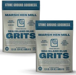 Marsh Hen Mill Sea Island Blue Grits | Stone Ground Grits | Gluten Free Old Fashioned Grits | Southern Heirloom Corn Grits with a Hearty, Fruity, Nutty Flavor | 100% Natural | 24 Oz (Pack of 2)