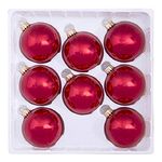 Darice Shiny Red Glass Balls Christmas Tree Ornaments Set of 8 67mm 2.6 Inch