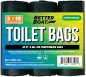 45 Toilet Bags for Portable Potty Bags for Portable Toilet Camping Boating Outdoors & Car Compost Biodegradable Portable Toilet Bags for 5 Gallon Bucket Toilet Seat Poop Bags 5 Gal Human Waste Bag