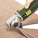 CGOLDENWALL Electric Rotary Fabric Cutter, Multi-layer Electric Fabric Scissors, 0.78"Cutting Thickness, for Cloth Fabric Leather and Carpet, with Replacement Blades, Sharpening Stones and more, 110V