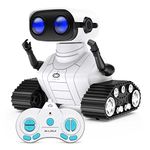 ALLCELE RC Robot Toys, Rechargeable Kids RC Robots for Girls & Boys, Remote Control Toy with LED Eyes & Music, for Children Age 3+ Years Old - WHITE