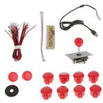 Segolike Red Competition Rocker 8 Ways Joystick Push Buttons For Games Arcade DIY Kit