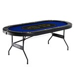 Barrington Billiards Texas Holdem Poker Table for 10 Players with Padded Rails and Cup Holders -No Assembly Required