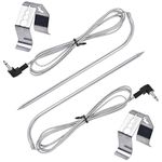 Replacement Parts High-Temperature Meat BBQ Waterproof BBQ Probe Compatible with Pit Boss Pellet Grills and Traeger Pellet Grills with Stainless Steel Clip(2 Set) by Wadoy