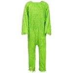 Green Big Monster Costume for Adult Christmas Furry Jumpsuit Pajama with Mask Deluxe Santa Claus Cosplay Outfits (XL)