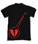 Riot Society Men's Short Sleeve Embroidered Logo T-Shirt, Broken Heart (Black), XX-Large