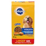 PEDIGREE Vitality+ Dry Food for Adult Dogs, Roasted Chicken & Vegetable Flavour, 100% Complete and Balanced Nutrition, 20kg Bag