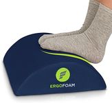 ErgoFoam Ergonomic Foot Rest Under Desk - Premium Velvet Soft Foam Footrest for Desk - Most Comfortable Desk Foot Rest in The World for Lumbar, Back, Knee Pain - Foot Stool Rocker (Navy Blue)