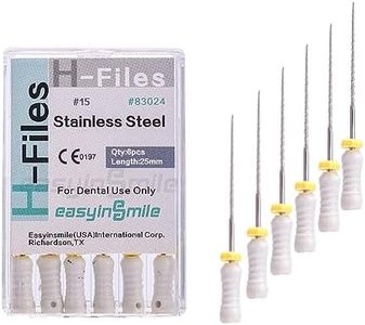 EASYTODENTA Dental Endodontic 25mm H File Endo Hand Use Stainless Steel H Files (#15 White)
