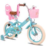 JOYSTAR Little Daisy 12 Inch Kids Bike for 2 3 4 Years Girls Toddler Bike with Training Wheels Princess Kids Bicycle with Basket Bike Streamers Toddler Cycle Bikes Blue