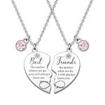 HULALA Charm Best Friend Necklaces For 2 Women Girls Birthday Christmas Gifts Friendship Matching Heart Necklace Jewellery