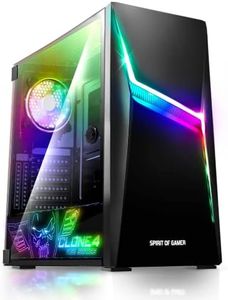Spirit Of Gamer - Clone 4 - Boitier PC Gamer RGB avec Paroi Transparente en Verre Trempé - Créez Votre PC Gaming - Tour Moyen Compatible ATX/MATX/ITX - 2 Ventilateurs 120mm Adressable Inclus (Noir)