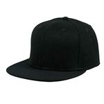 FREEBIRD99 Flat Bill Brim Hip Hop Cap Ajustable Snapback Hat (Black)