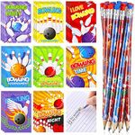 Kisston 48 Pcs Bowling Party Favors Include 24 Bowling Mini Notepad Small Pocket Notebook with 24 Bowling Pencils for Kids Classroom Graduation Party Favors Student Teacher Gift Office School Reward