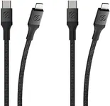 Scosche Ci4B4SG-2PKBP0 MFi Certified USB-C to Lightning Cable | Fast Charging Braided Cord for Apple iPhone 14/13/12/11, iPad, AirPods Pro, Apple iPhone Charger, 4ft., Space Gray (Pack of 2)