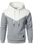 HOOD CREW Men’s Long Sleeve Hoodie Pullover Color Block Sweatshirt Casual Drawstring Tops