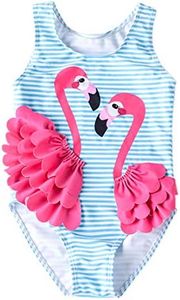 Baby Girl One Piece Swimsuit Swimwear Toddler Kid Flamingo Bikini Bathing Suit Sunsuit Rash Guard M