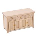 Dollhouse Cabinet, Dollhouse Cabinet 1:12 Scale Living Room Miniature Birch Dollhouse Storage Cabinet(Wood)