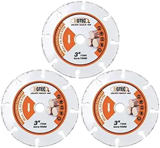 BGTEC Carbide Wood Cutting Disc,3pcs 3 Inch/75MM Vacuum Brazed Carbide Cut-Off Wheel Blade for Wood Board, Gypsum Board, Rubber Pipe, Plastic