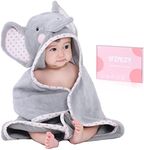 TBEZY Baby Hooded Towel with Unique Animal Design Ultra Soft Thick Cotton Bath Towel for Newborn (Elephant)