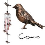 Maydahui Bird Retro Metal Wind Chime Memorial Wind Bell Animal Windchime with S Shaped Hook for Indoor and Outdoor Decor Festival Garden