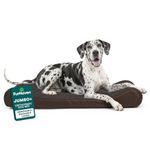 Furhaven Orthopedic Dog Bed for Large Dogs w/ Removable Washable Cover, For Dogs Up to 150 lbs - Ultra Plush Faux Fur & Suede Luxe Lounger Contour Mattress - Chocolate, Jumbo Plus/XXL