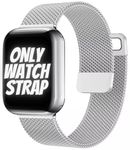 PEFKO PSS07 Metal Magnetic Milanese Loop Watch Straps Compatible With Apple iWatch Replacement Bands For Men Women, Strap Size [ 38MM 40MM 41MM ] [ 42MM 344MM 45MM 49MM ] Watch Series 8 7 6 5 4 3 2 SE【 👉 Only Mesh Chain Strap for Apple iWatch ⌚ Watch NOT Included 】 (38MM 40MM 41MM, SILVER)