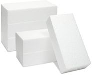 6 Pack Foam Blocks for Crafts - Polystyrene Brick Rectangles for Art Sculpting, Flower Arrangements, DIY, Packing (8 x 4 x 2 in)