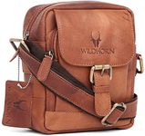 WildHorn Leather Sling Messenger Bag for Men I Multipurpose Crossbody Bag I Travel Bag with Adjustable Strap I Utility Bag I Dimension : L-6 inch W-2.7 inch H-8.5 inch